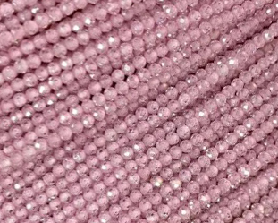 Бусины Циркон натуральный ювелирной огранки размер 4мм цвет розовый Розовый